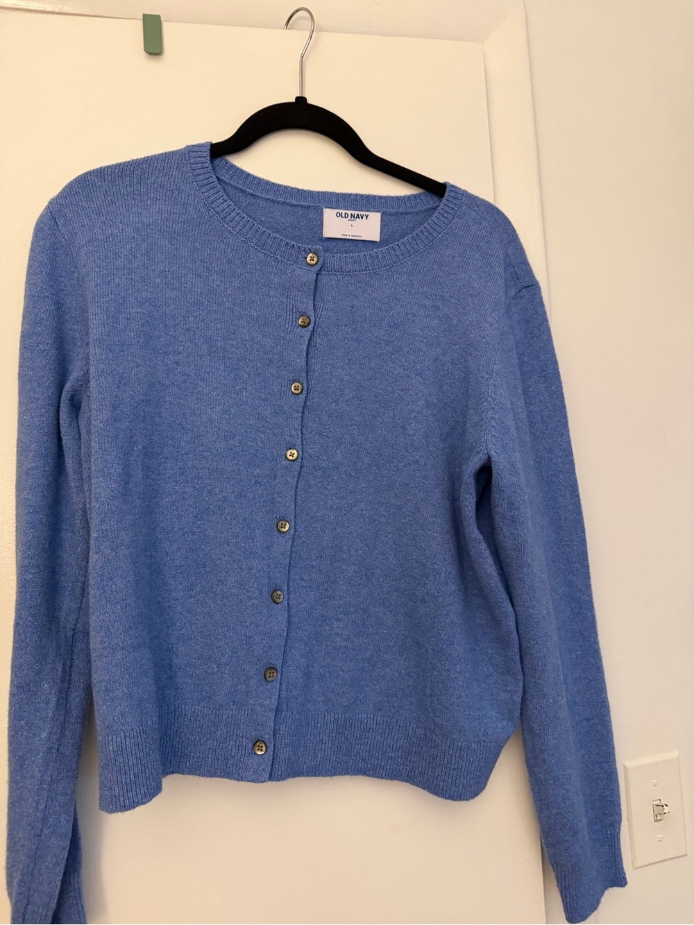 Old Navy Light Blue Button-Front Crewneck Cardigan